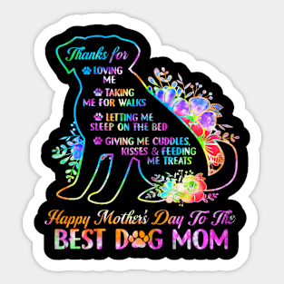 Happy Mother's Day Tie Dye To The Best Dog Mom Mothers Day Sticker